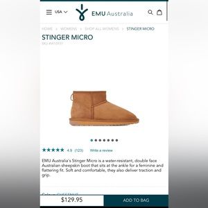 EMU Australia Stinger Micro Boots Chestnut Size 8